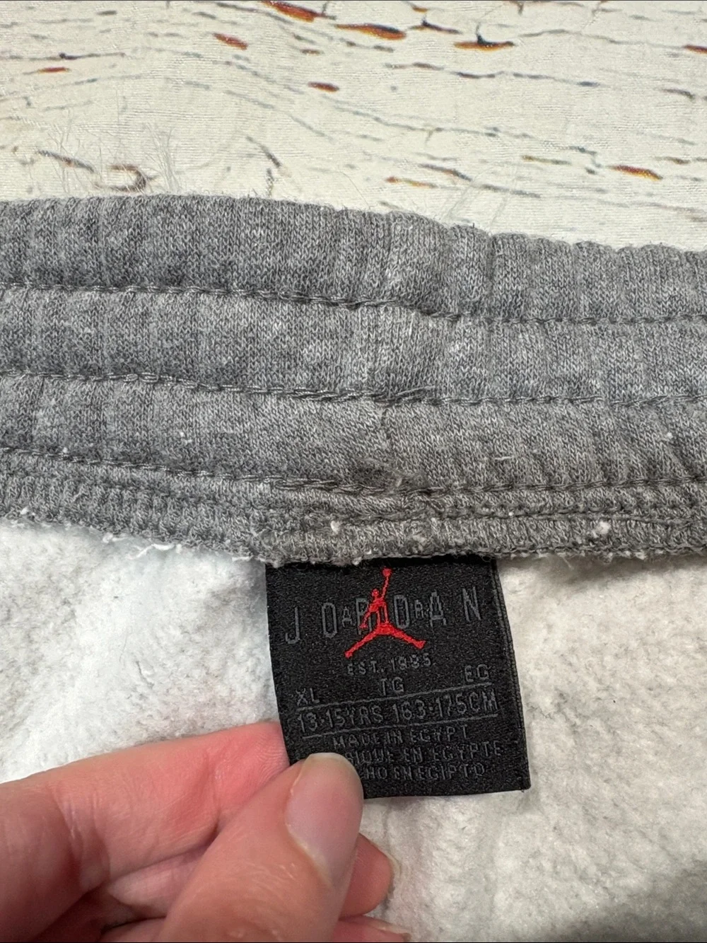Air Jordan Nike Boys Gray High Rise Jogger Sweatpants